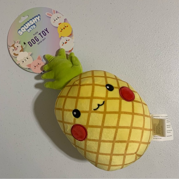 Squishy Pets Plush Pineapple Dog Toy-NWT - Picture 3 of 5
